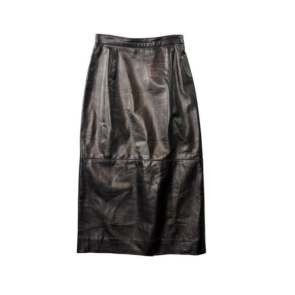 Michael Kors Leather Midi Skirt • Black • Size 6 - Picture 1 of 8